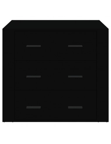 Credenza Nera 80x33x70 cm in Legno Multistrato