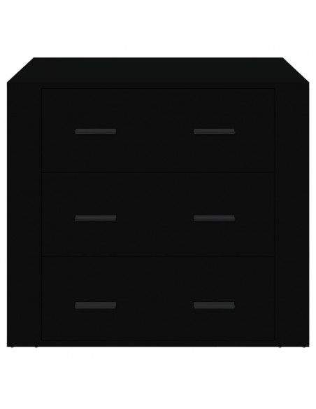 Credenza Nera 80x33x70 cm in Legno Multistrato