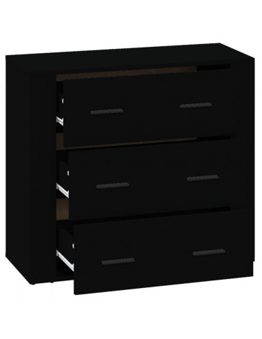 Credenza Nera 80x33x70 cm in Legno Multistrato