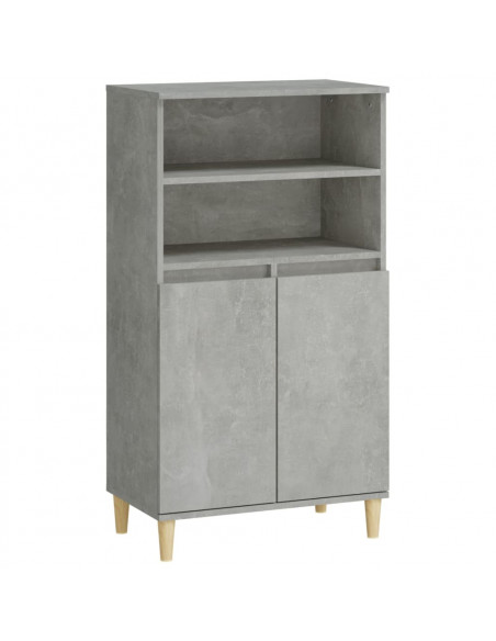 Credenza Grigio Cemento 60x36x110 cm in Legno Multistrato