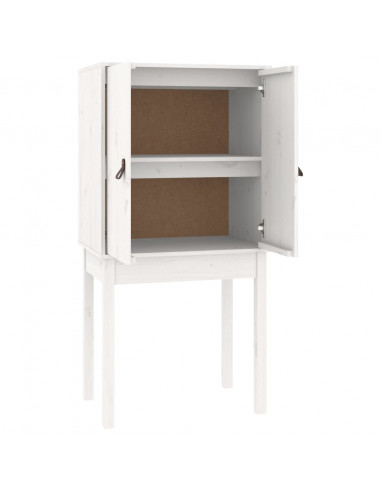 Credenza Bianca 60x40x120 cm in Legno Massello di Pino