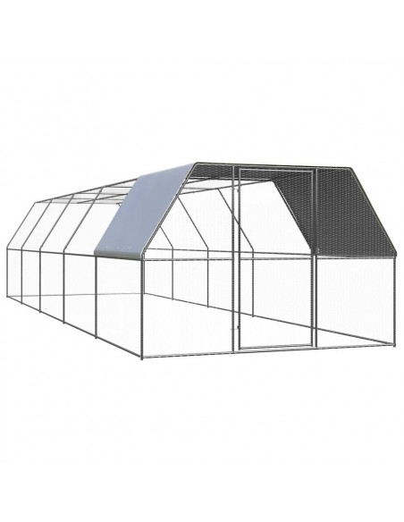 Gabbia per Polli 3x10x2 m in Acciaio Zincato