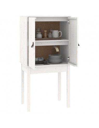 Credenza Bianca 60x40x120 cm in Legno Massello di Pino