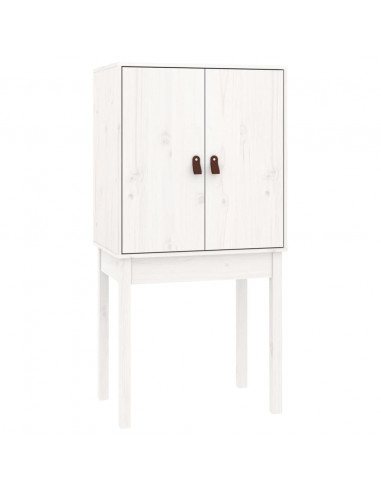 Credenza Bianca 60x40x120 cm in Legno Massello di Pino