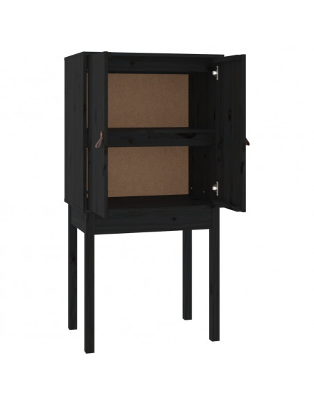 Credenza Nera 60x40x120 cm in Legno Massello di Pino