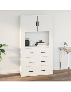 Mobile a Parete Bianco 80x33x80 cm in Legno Multistrato 2