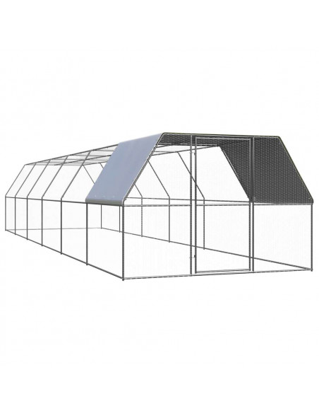 Gabbia per Polli 3x12x2 m in Acciaio Zincato