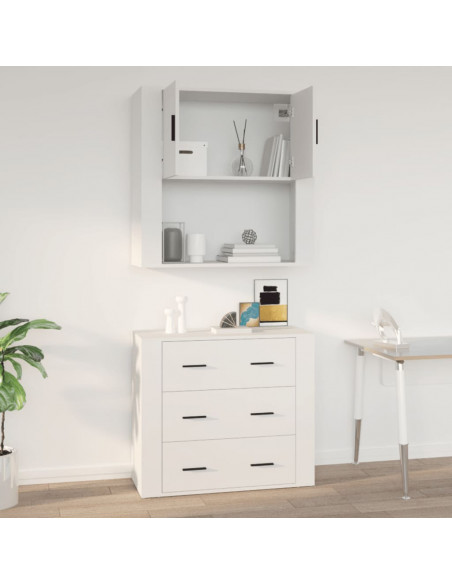 Mobile a Parete Bianco 80x33x80 cm in Legno Multistrato