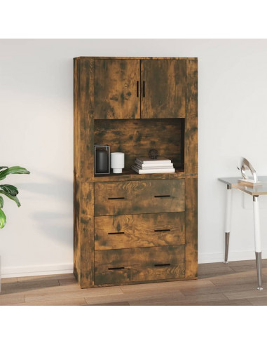 Armadietto a Muro Rovere Fumo 80x33x80 cm in Legno Multistrato