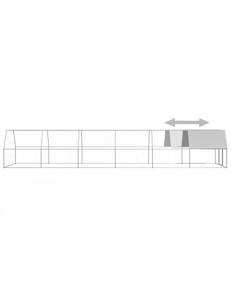 Gabbia per Polli 3x12x2 m in Acciaio Zincato