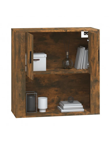 Armadietto a Muro Rovere Fumo 80x33x80 cm in Legno Multistrato