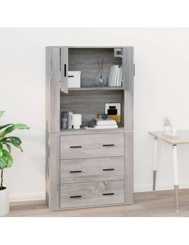 Mobile Pensile Grigio Sonoma 80x33x80 cm in Legno Multistrato