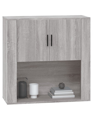 Mobile Pensile Grigio Sonoma 80x33x80 cm in Legno Multistrato