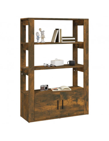 Credenza Rovere Fumo 80x30x119,5 cm in Legno Multistrato