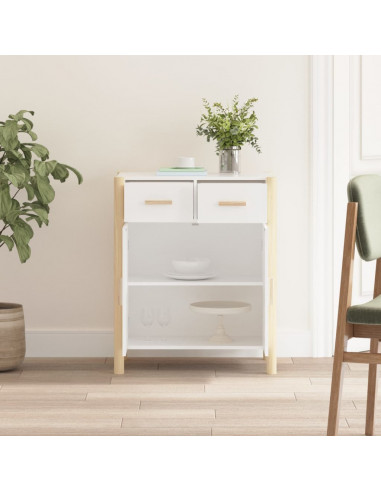 Credenza Bianca 62x38x75 cm in Legno Multistrato