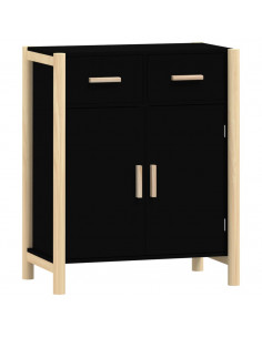 Credenza Nera 62x38x75 cm in Legno Multistrato 2