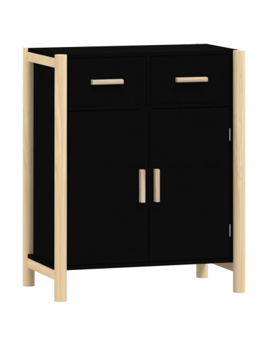 Credenza Nera 62x38x75 cm in Legno Multistrato