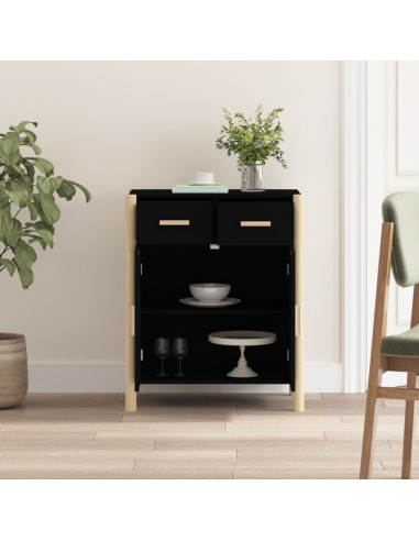 Credenza Nera 62x38x75 cm in Legno Multistrato
