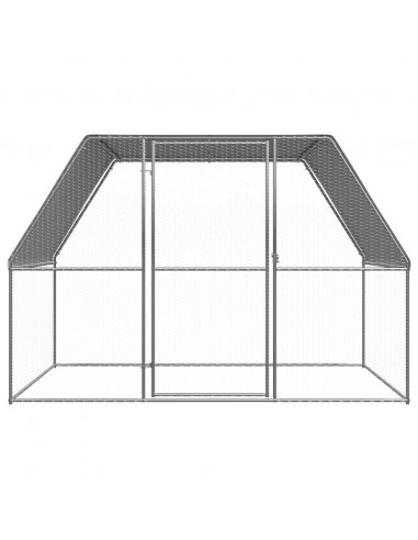 Gabbia per Polli da Esterno 3x2x2 m in Acciaio Zincato