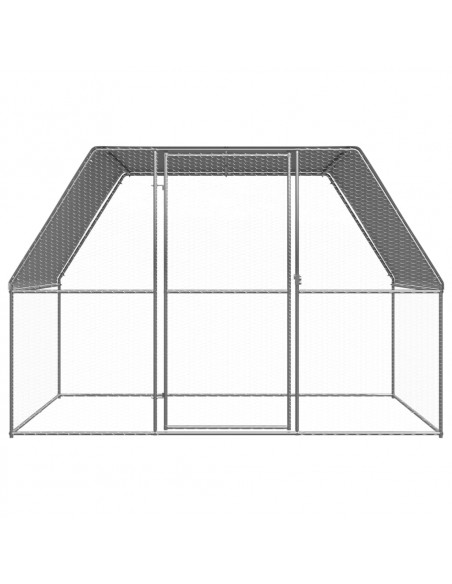 Gabbia per Polli da Esterno 3x2x2 m in Acciaio Zincato