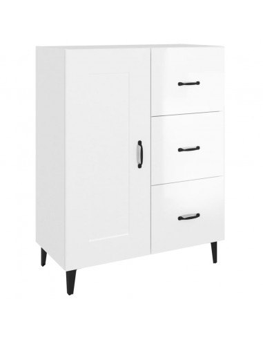 Credenza 69,5x34x90 cm in Legno Multistrato Bianco Lucido