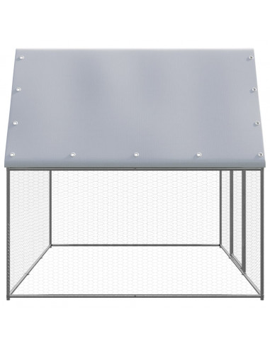 Gabbia per Polli da Esterno 3x2x2 m in Acciaio Zincato