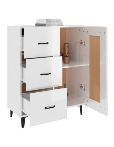 Credenza 69,5x34x90 cm in Legno Multistrato Bianco Lucido