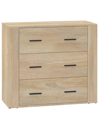 Credenza Rovere Sonoma 80x33x70 cm in Legno Multistrato