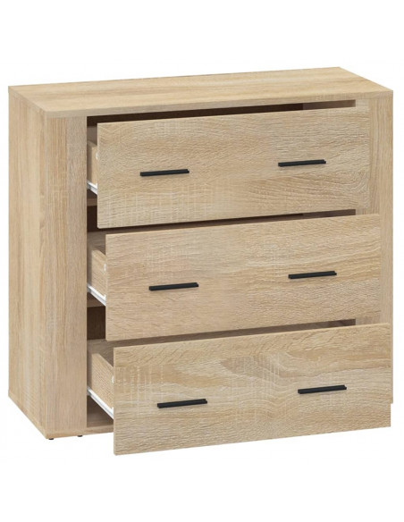 Credenza Rovere Sonoma 80x33x70 cm in Legno Multistrato