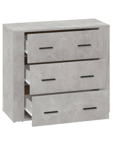 Credenza Grigio Cemento 80x33x70 cm in Legno Multistrato