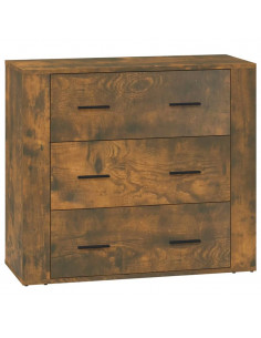 Credenza Rovere Fumo 80x33x70 cm in Legno Multistrato 2