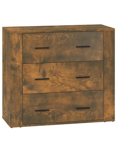 Credenza Rovere Fumo 80x33x70 cm in Legno Multistrato