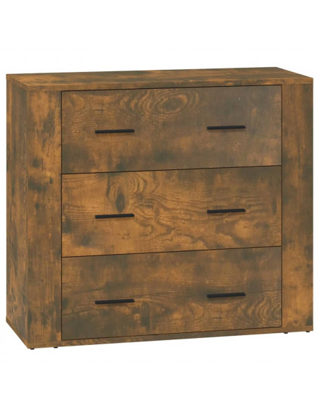 Credenza Rovere Fumo 80x33x70 cm in Legno Multistrato