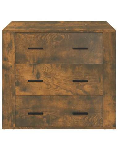 Credenza Rovere Fumo 80x33x70 cm in Legno Multistrato