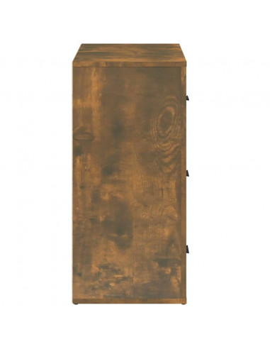 Credenza Rovere Fumo 80x33x70 cm in Legno Multistrato