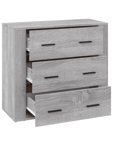 Credenza Grigio Sonoma 80x33x70 cm in Legno Multistrato