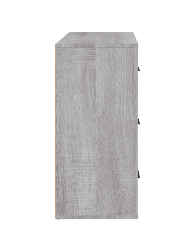 Credenza Grigio Sonoma 80x33x70 cm in Legno Multistrato