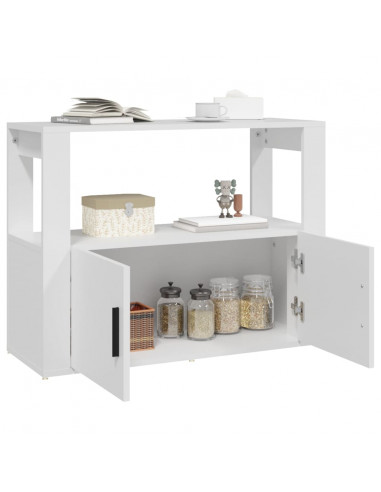 Credenza Bianca 80x30x60 cm in Legno Multistrato