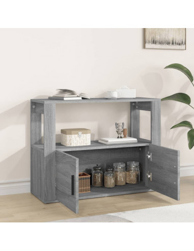 Credenza Grigio Sonoma 80x30x60 cm in Legno Multistrato
