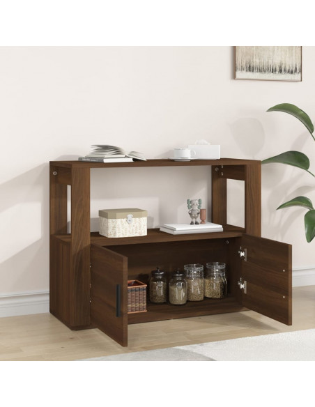 Credenza Rovere Marrone 80x30x60 cm in Legno Multistrato
