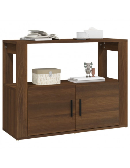 Credenza Rovere Marrone 80x30x60 cm in Legno Multistrato