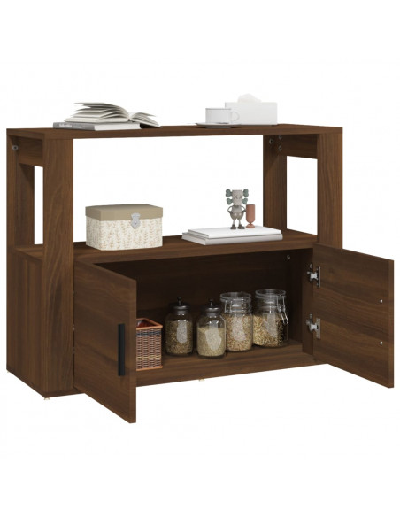 Credenza Rovere Marrone 80x30x60 cm in Legno Multistrato