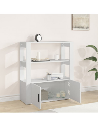 Credenza Bianca 80x30x90 cm in Legno Multistrato