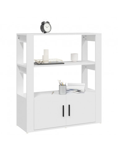 Credenza Bianca 80x30x90 cm in Legno Multistrato