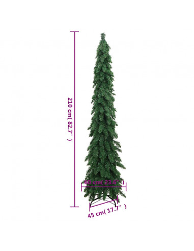 Albero di Natale Artificiale Preilluminato con 130 LED 210 cm