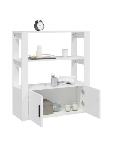 Credenza Bianca 80x30x90 cm in Legno Multistrato