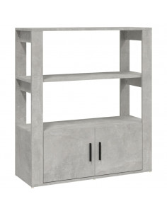 Credenza Grigio Cemento 80x30x90 cm in Legno Multistrato 2