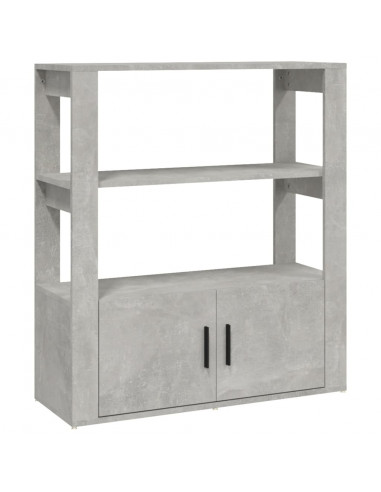 Credenza Grigio Cemento 80x30x90 cm in Legno Multistrato