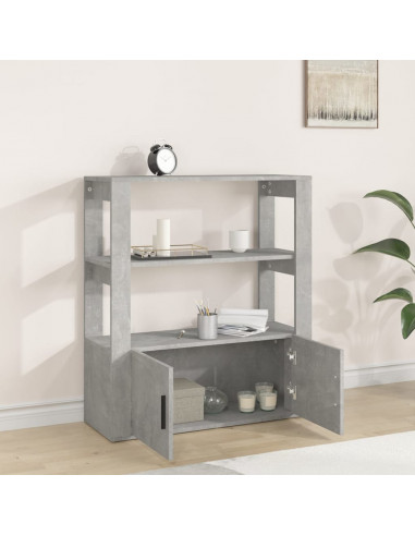 Credenza Grigio Cemento 80x30x90 cm in Legno Multistrato