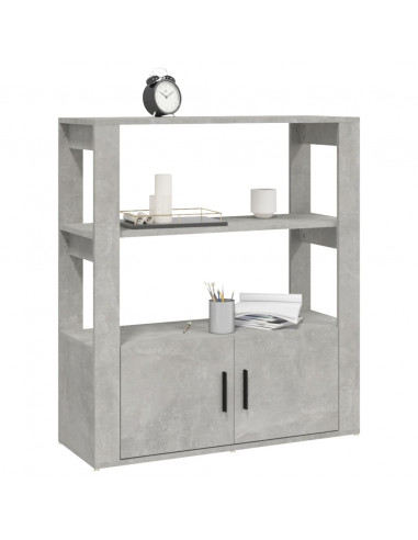 Credenza Grigio Cemento 80x30x90 cm in Legno Multistrato